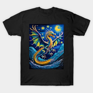 Dragon in starry night T-Shirt